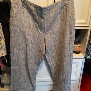 Talbots Signature Linen Blend Pants Wide Leg Womens 14 Coastal Lagenlook
